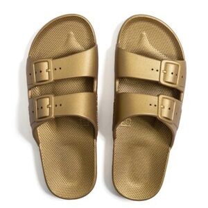 Freedom Moses Slides | Metallic Gold | Size 6/7 (Women)